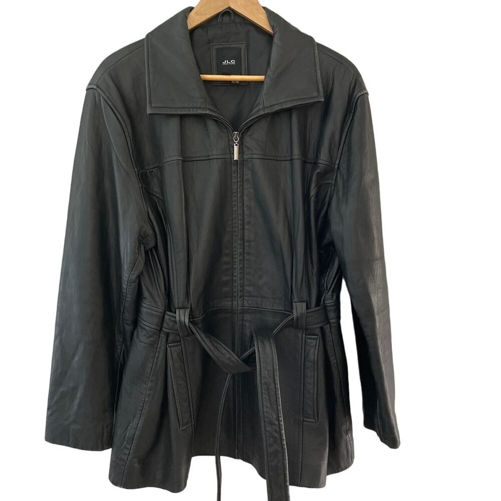 Vintage JLC New York Black‎ 100% Leather Jacket Size XL